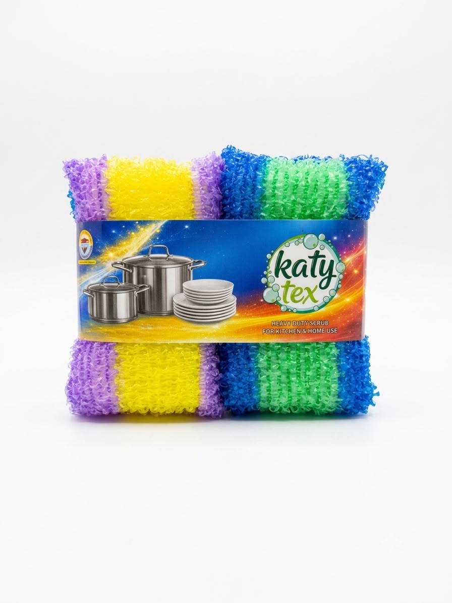 Heavy-Duty Kitchen Scrubber pack in mixed colors